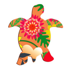 Magnet tortue imprimé fleur anti-uv, petite déco frigo aimantée unique originale