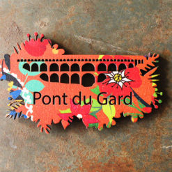 Magnet Pont du Gard motif Soledad de fabrication artisanale en France dans le Gard